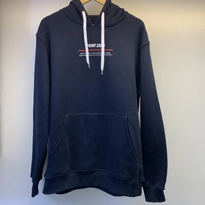 Sudadera con capucha de algodón orgánico Point Zero para hombre talla XL azul marino NUEVO Foto 1 de 4