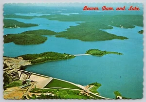 Postcard Aerial View Beaver Dam and Lake Ozark Mountains Arkansas - Picture 1 of 2