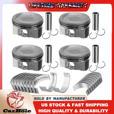 Para TOYOTA CAMRY SOLARA 2AZFE 2001-2006 PISTONES DE 2,4 L CON ANILLOS + COJINETES DE VARILLA PRINCIPAL Foto 1 de 4