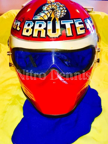 NHRA John Force RACE WORN HELMET Funny Car NITRO Rare DRAG RACING Signed BRUTE Cover