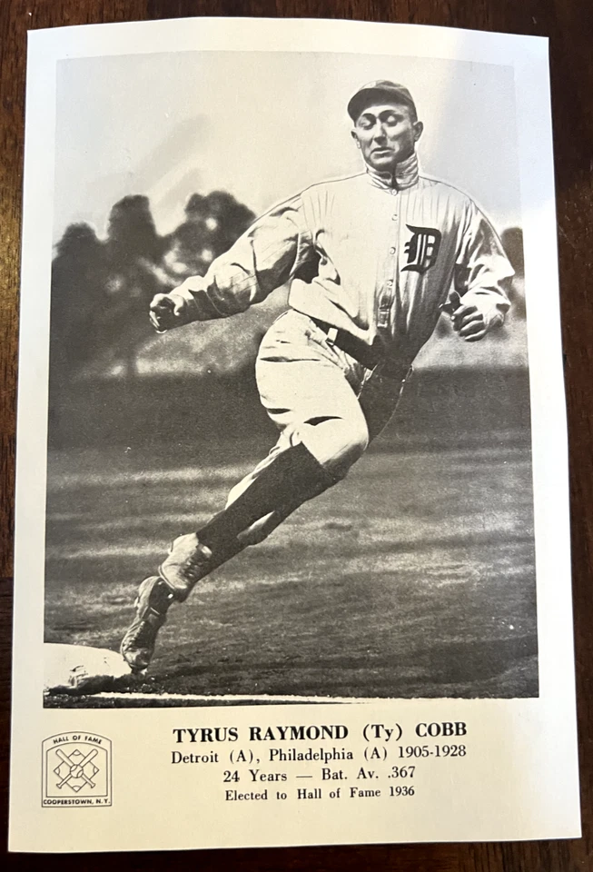 1973 BASEBALL HALL OF FAME PICURE PACK PICTURE TY COBB DETROIT TIGERS - Image 1 of 1