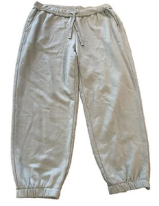 Eileen Fisher Blue Green Organic Cotton stretch pants LG Pull On Baggy - Picture 1 of 5