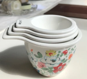 Cath Kidston Clifton Rose Measuring Cups Ceramic Floral 1 Cup 1/2 1/3 1/4 - Picture 1 of 6