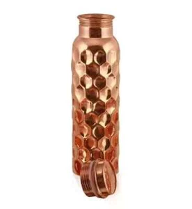 Botella de agua de diamante de cobre puro para apoyo curativo de salud 1000 ml juego de 1 - Imagen 1 de 6