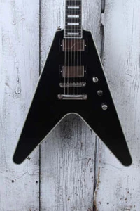 Epiphone Dave Mustaine Flying V Prophecy Electric Guitar Jet Black with Gig Bag - Picture 1 of 13
