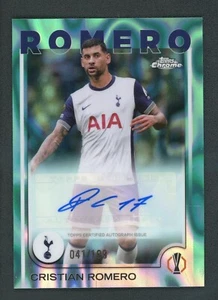 2025 CRISTIAN ROMERO 041/199 AUTO TOPPS CHROME UEFA EUROPA LEAGUE LAVA AQUA - Bild 1 von 2