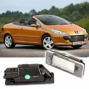 2x Luz de matrícula LED Peugeot 307 CC 3B hasta 12.2007 Matrícula - Imagen 1 de 5