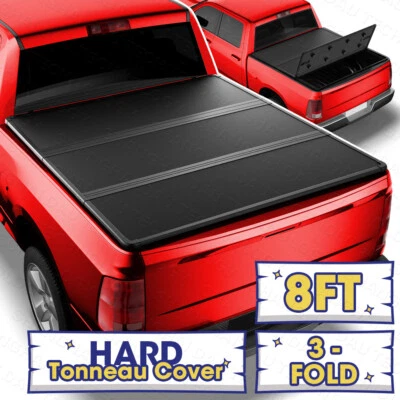 Cubierta rígida triple plegable de 8 pies para Dodge Ram 1500 2002-2025 caja larga Foto 1 de 4