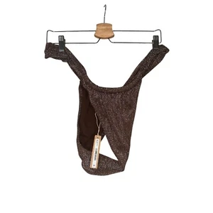 Skims Swim Glitter Bikini Bottom Womens Sz 4X Brown Metallic Nylon Stretch Swim - Picture 1 of 3