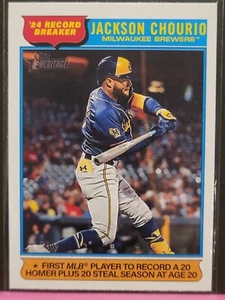 2025 Topps Heritage Jackson Chourio Brewers Record Breaker Card - Picture 1 of 1
