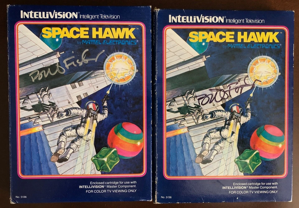 Space Hawk from Mattel Electronics for Intellivision Empty Box signed - Image 1 of 1