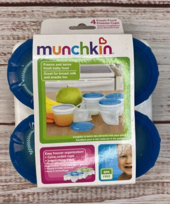Tazas de almacenamiento para congelador de alimentos frescos Munchkin selladas NUEVAS Foto 1 de 4