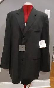 NWT Crazy Horse Black Blazer Sport Coat Size 44 R 3 Button Rayon Polyester - Picture 1 of 10