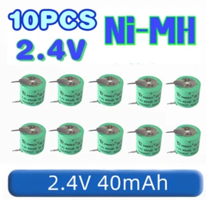 10PCS 40mAH Ni-MH Batteria Ricaricabile con 2 Pin/Tabelle per Misuratore Allarme Nuovo 2.4V - Foto 1 di 4