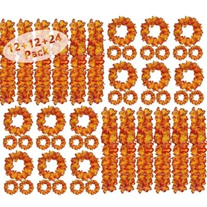 Leis for Luau Party, 48Counts 12Sets Hawaiian Leis Bulk Celebrations Flower S... - Picture 1 of 5