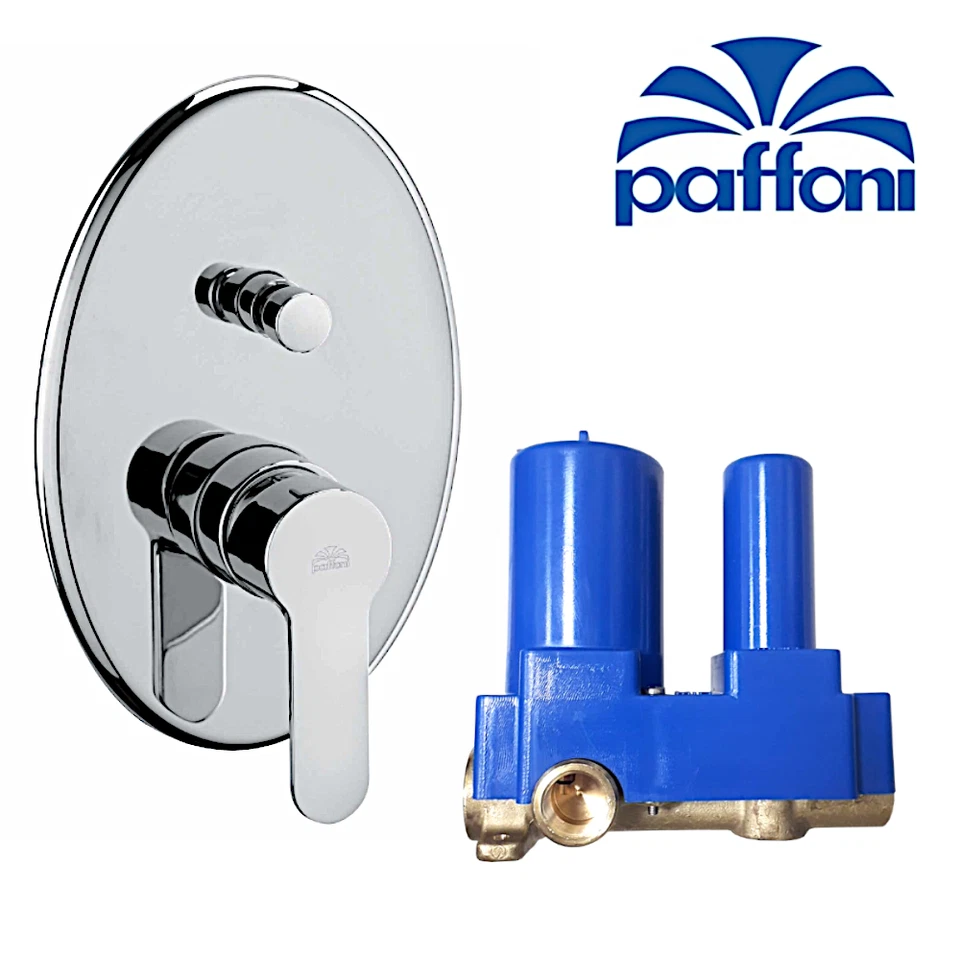 Miscelatore incasso doccia con deviatore Corpo ottone cromato Serie Blu PAFFONI