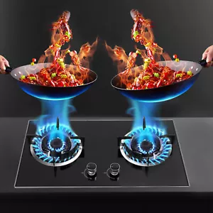 2 Burner Gas Stove Propane Gas Cooktop LPG Dual Fuel Built-in Gas Stove TopSafe - Picture 1 of 21