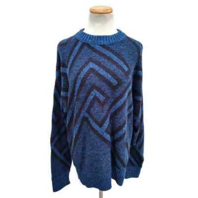 Vintage Le Tigre blue and black geometric print sweater in size XL 90's Style - Image 1 of 4