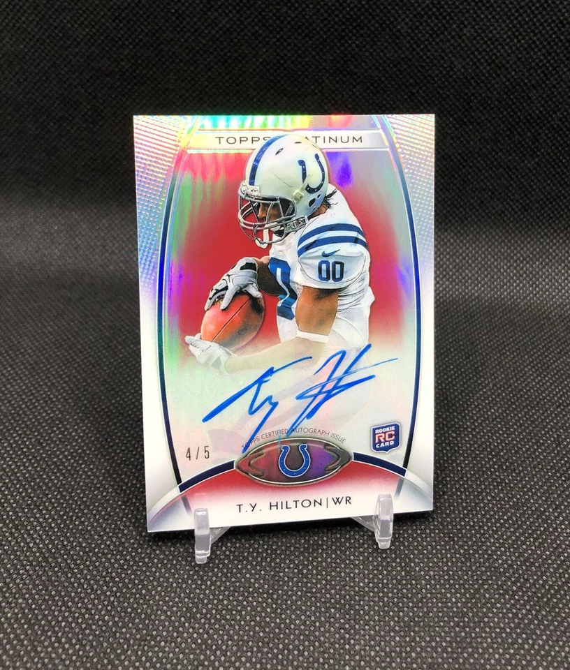 Tarjeta de novato Topps Platinum TY Hilton 2012/5 en tarjeta refractor rojo automático SSP #147 Foto 1 de 4