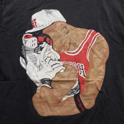 Bobby Fresh “Jordan Holding Cement 4’s” Black Graphic Print T Shirt Mens Sz: XL - Image 1 of 4