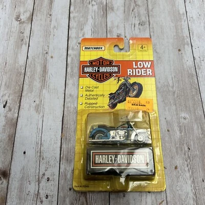 1992 Matchbox Harley Davidson die cast Low Rider Motorcycle #76245 NIP BLUE - Image 1 of 3