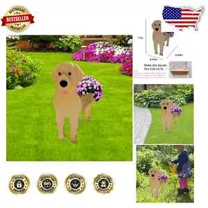 Charming Golden Retriever Planter: Large PVC Dog Flower Pot for Indoor/Outdoor - Picture 1 of 8