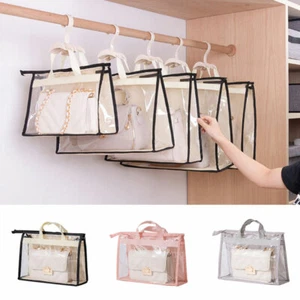 New Handbag Purse Storage Organizer Transparent Anti-dust Cover Bag with Handle - Picture 1 of 15