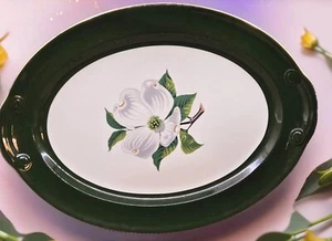 Ovale Platte Hartriegel Blume und Smaragdgrün - Bild 1 von 22