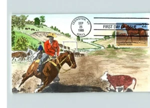 Hand Painted QUARTER HORSE, pic Cowboy on Horse, 1985 Lexington, KY - Picture 1 of 1