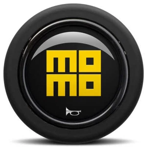 MOMO Horn Button Heritage Yellow Vintage Logo Round Lip For MOMO Heritage Series - Picture 1 of 6