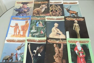 Lot of 12 Chips & Chats Magazines 1989 1990 Full Year Wood Carving How To Books Foto 1 de 4