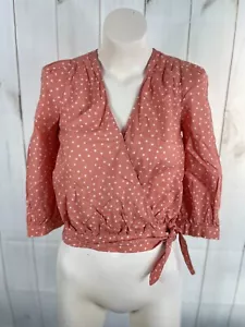 J.Crew Madewell Lachs Akt rosa weiß Sterne kurze Krawatte Saum Halstuch Shirt Oberteil - XS - Bild 1 von 7