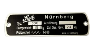 Steib, Typenschild, S500 - Bild 1 von 1