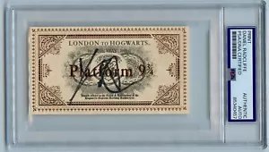 Biglietto treno firmato Daniel Radcliffe Harry Potter per Hogwarts 9 3/4 PSA/DNA Slab - Foto 1 di 2