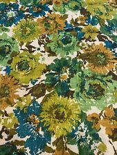 50”x70” Vintage Floral Primitive Weave Style MCM Burlap