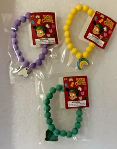 3 sealed Lucky Charms bracelets Bead Stretch: unicorn, rainbow, leprechaun hat - Picture 1 of 6