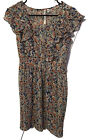 LC Lauren Conrad Dress Womens size 2 Chiffon Semi sheer Flutter Sleeve Blue Pink