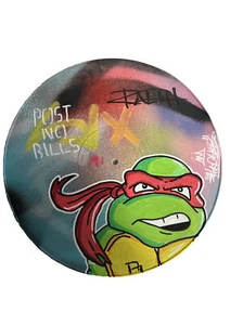 Handbemalte Vinyl Schallplatte Graffiti Shortiez Tinte Raphael Tmnt Schildkröte Weihnachten - Bild 1 von 2