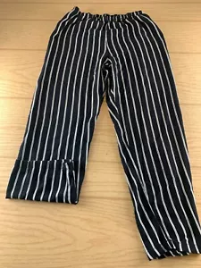 Brandy Melville Black Striped Cropped Pants Sz Unknown - Picture 1 of 12