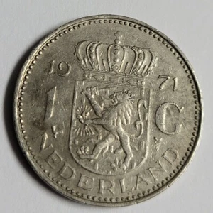 1971 Nederland 1 Gulden schöne Münze #2 - Bild 1 von 2