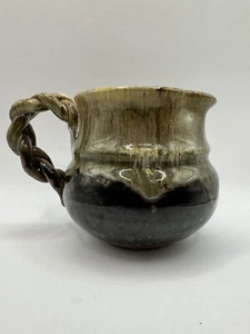 Studio Kunst Keramik Krug Milchkännchen Tropfglasur Brauntöne signiert - Bild 1 von 6