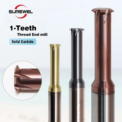 1 Tooth Carbide Milling Thread Endmill HRC65 M6 M10 M16 Coat CNC Thread Cutter - Image 1 of 4
