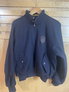 Vintage Polo Ralph Lauren Herren Bomberjacke Gr. L Full Zip 100% Wolle Shell Blau - Bild 1 von 9