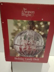 Plato de caramelo navideño 24 % cristal de plomo Kohl's "Haz que la temporada sea brillante" - Imagen 1 de 2