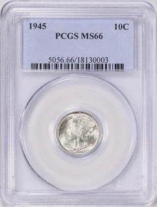 1945 Mercury Silver Dime 10C - PCGS MS66 - Picture 1 of 4