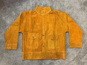 Neue Schweißerjacke aus Leder Rindsleder - mittlerer Druckknopfverschluss vorne - Bild 1 von 11