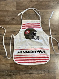 NFL Vintage San Francisco 49ers Schürze weiß verstellbar Koch BBQ Schürze Taschen - Bild 1 von 9