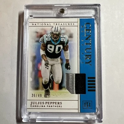 2019 Panini National Treasures Century Materials Julius Peppers #CM-27 Prime /49 - Image 1 of 4