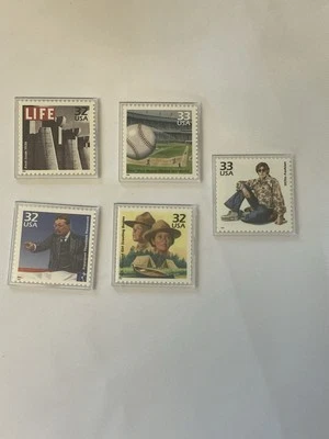 5 Stamps In Cases 70s Fashion Boy Scout Theodore Roosevelt Life Pennant Race - Image 1 of 4