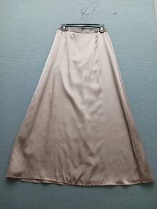 Cachet Women Skirt Size M Tan Solid A-Line Maxi Formal - Picture 1 of 9